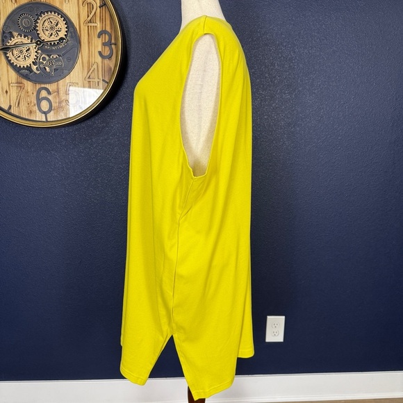 Ulla Popken Yellow V-neck A-line Tank Top Tunic Plus Size 28/30 - Picture 2 of 8